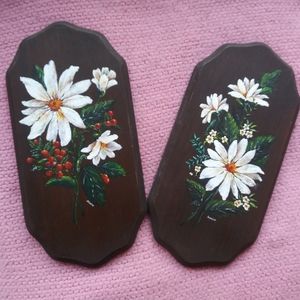 Vintage Hand Painted Wooden Wall Art